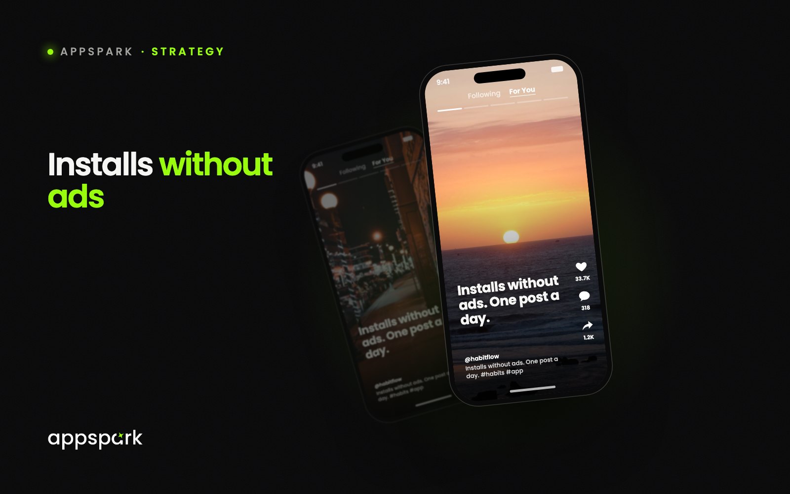 An app promoted through a TikTok slideshow on a phone